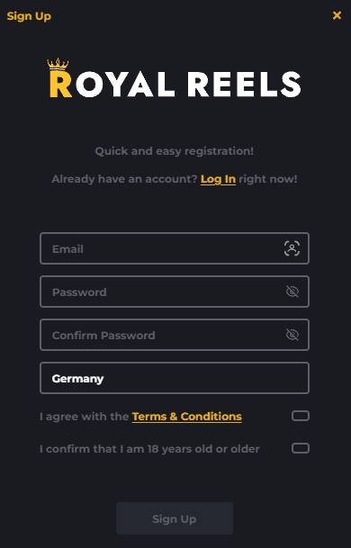 Royal Reels Casino Registration