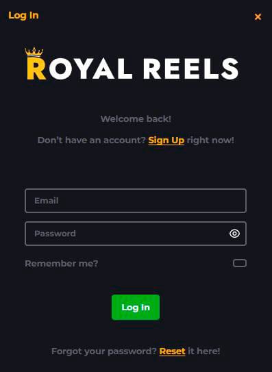 login royal reels casino