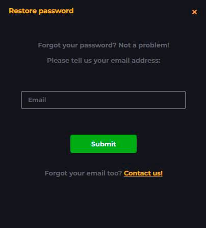 reset password royal reels casino